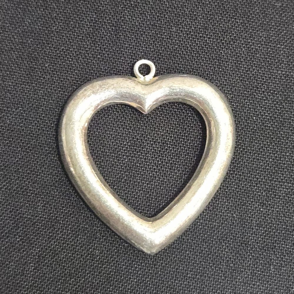Vintage Sterling Silver Heart Necklace Pendant